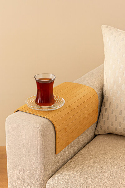 Genel Markalar Bambu Kolçak Tepsisi-Kaymaz Sehpa, Katlanabilir, Kol Dayama Üs...