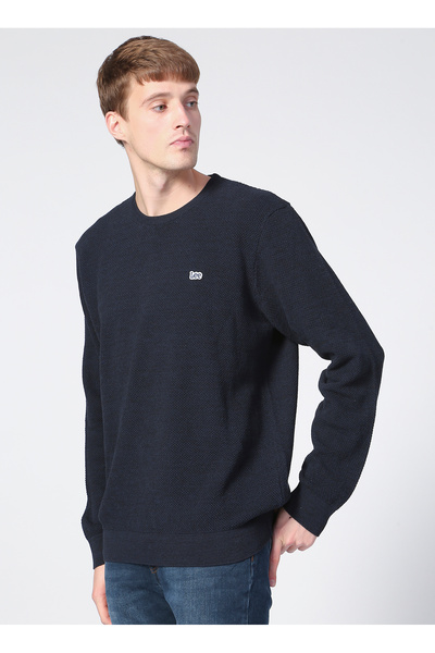 Lee Bisiklet Yaka Regular Fit Düz Lacivert Erkek Kazak L212149410_Knitwear Cr...