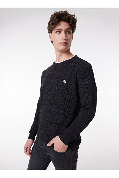 Lee Bisiklet Yaka Regular Fit Düz Antrasit Erkek Kazak L212149003 Knitwear Crew Neck