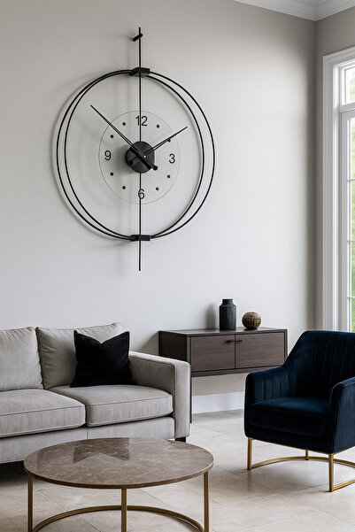 Wallover Design XL Boy Rosa Siyah Premium – Çift Çemberli Lüks Büyük Sessiz D...