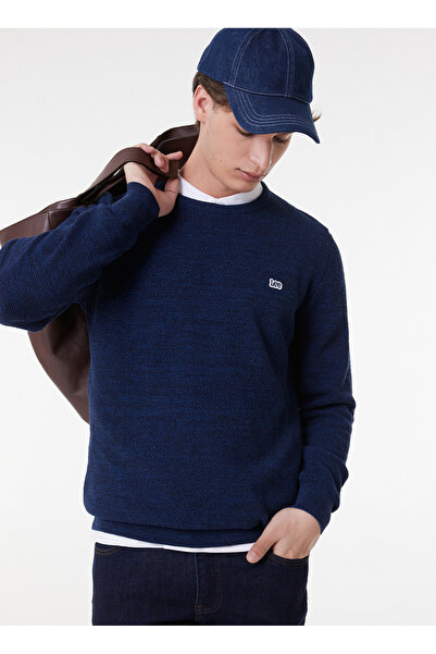Lee Regular Fit İndigo Erkek Kazak L212149315 Bisiklet Yaka Kazak