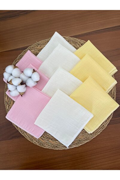 GLORY BABY 10-Pack Muslin Baby Mouth Wipes, Sweat Cloth 100% Cotton 25X25 cm