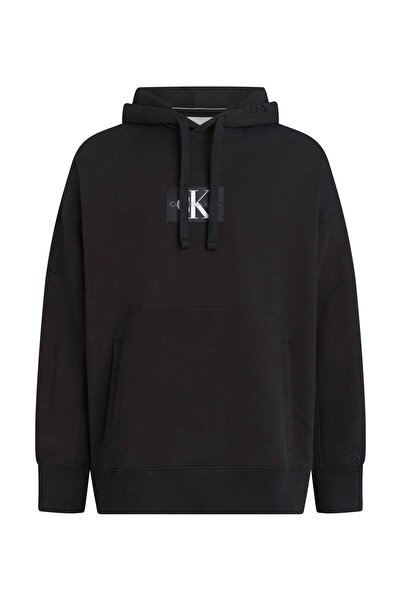 Women's Black Hooded Printed Neck Sweatshirt J40J400325BEH