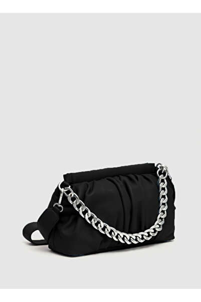 Les Visionnaires Siyah 17x9x33 Kadın Deri Çapraz Çanta AMYSILKY1001