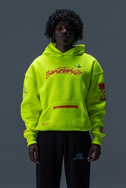 SaintGreyHills Clımax Neon Oversıze Baskılı Hoodıe