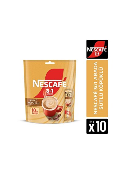 Nescafe نسكافيه 3 في 1 قهوة قابلة للذوبان مع الحليب الرغوي 17.4 جرام 10 عبوات