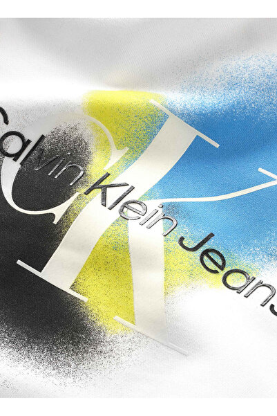 Calvin Klein Baskılı Kız Çocuk Beyaz Sweatshırt IU0IU00437YAF