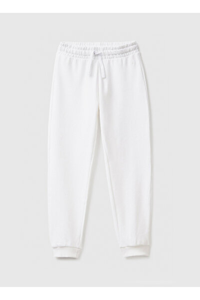 Benetton Düz Paça Beyaz Kız Çocuk Eşofman Altı 3J68CF02H