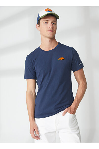 Fred Mello Bisiklet Yaka Mavi Erkek T-Shirt FM23S15TGBLUE