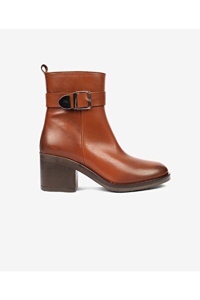 Greyder Kadın Taba Hakiki Deri Topuklu Bot 4K2WB59140