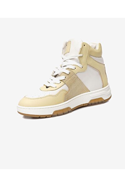 Greyder Kadın Beyaz Sarı Hakiki Deri Sneaker Bot 3K2SB33020