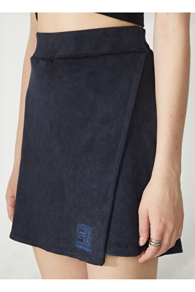 Black On Black Normal Bel Antrasit Kadın Yıkamalı Mini Etek K-JOVANA