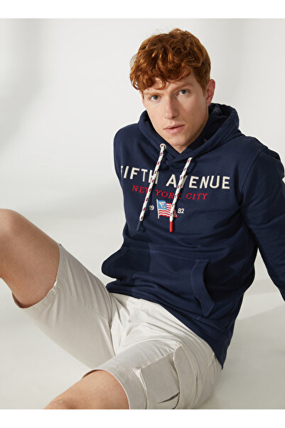 Fred Mello Kapüşon Yaka Mavi Erkek Sweatshırt FM23S13FCBLUE