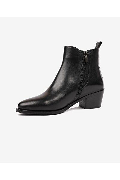Greyder Kadın Siyah Hakiki Deri Topuklu Chelsea Bot 4K2UB59134