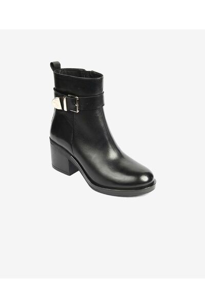 Greyder Kadın Siyah Hakiki Deri Topuklu Bot 4K2WB59140