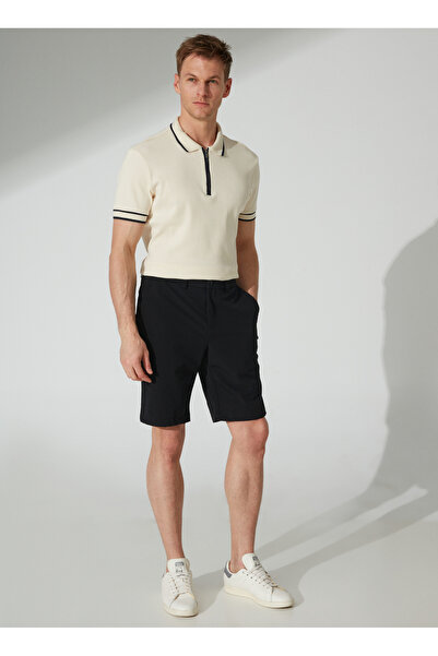 Fabrika Düşük Bel Basic Siyah Erkek Bermuda Şort ENZO 2