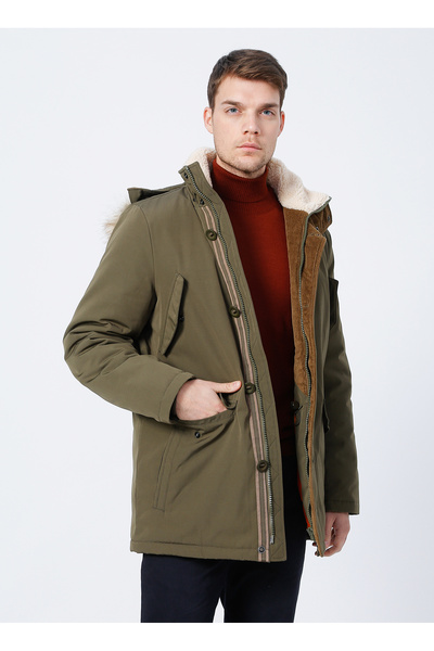 WRANGLER Fermuarlı Regular Fit Düz Yeşil Erkek Mont W4D0WXXIX