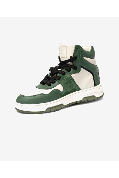 Greyder Kadın Beyaz Haki Hakiki Deri Sneaker Bot 3K2SB33020