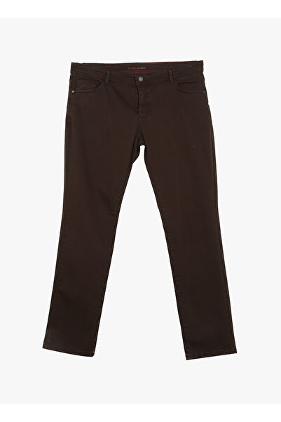 ALTINYILDIZ CLASSICS Normal Bel Dar Paça Slim Fit Kahve Erkek Pantolon 4A1400000101