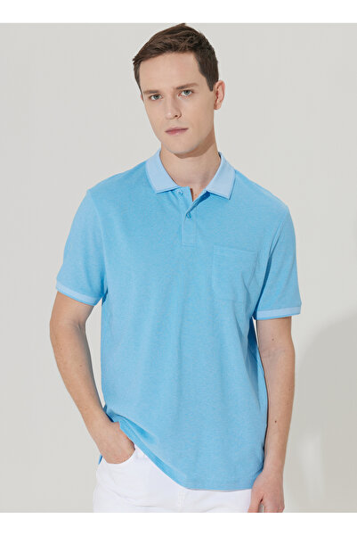 ALTINYILDIZ CLASSICS Mavi - Beyaz Erkek Polo T-Shirt 4A9000000004