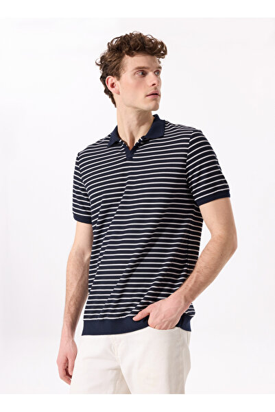 FABRIKA COMFORT Çizgili Lacivert Erkek Polo T-Shirt CM SERGIN