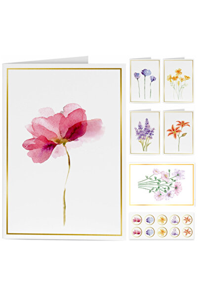 Choice 6PCS 6/12 Pack Blank Greet Cards, Elegant Gold Foil Blank Note Cards with Envelopes, Blank Greeting