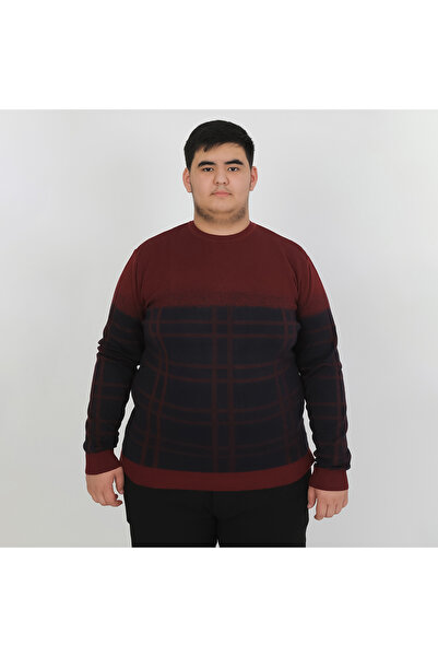 Ramon Miele ملابس رجالية مقاس كبير من التريكو بياقة دائرية مزخرفة