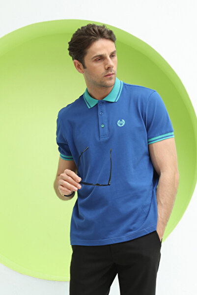 Polo State Tricou cu gât polo pentru bărbați cu croiala normală Saks