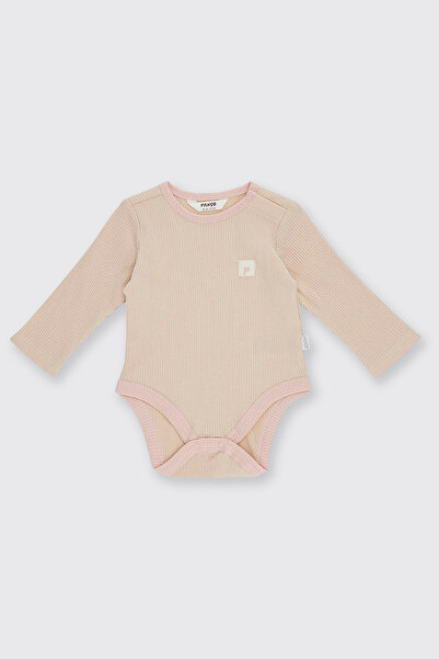 Panço Yenidoğan Etiket Detaylı Bej Body