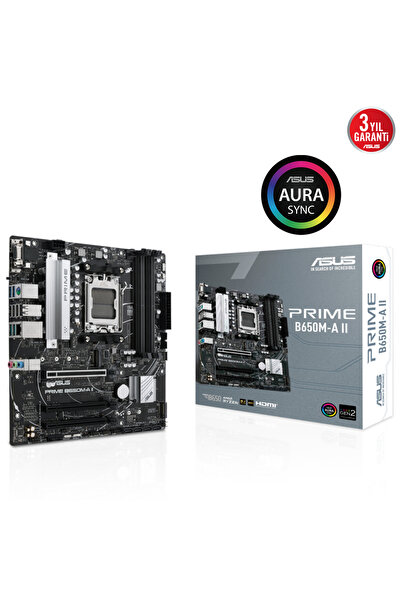 ASUS PRIME B650M-A II B650 DDR5 Vga GLan 2.5G mATX HD DP US3 M2 RGB AM5 AMD A...