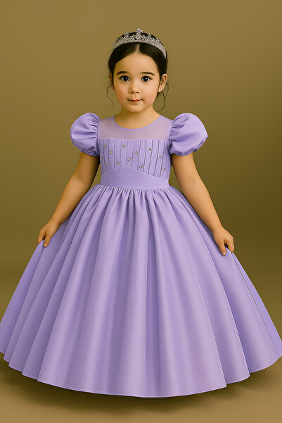Tomac Φόρεμα για κορίτσια με στρογγυλή λαιμόκοψη με χάντρες