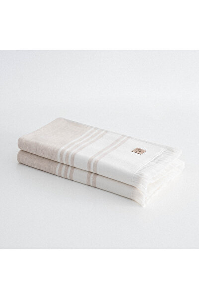 Ecocotton Erva Набір з 2 рушників для обличчя - 100% органічна бавовна, льняна суміш, бежевий, 50x90 см