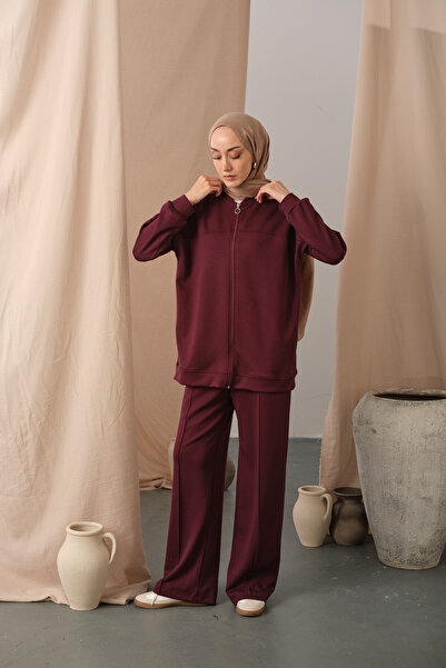 LOCCO Kadın Çıma Detay İkili Takım Bordo