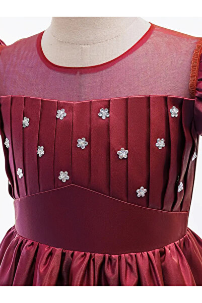 Tomac Φόρεμα για κορίτσια με στρογγυλή λαιμόκοψη με χάντρες