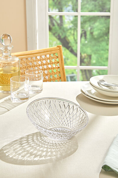 Glamis Selen Concept Yatık Kafes Model El Yapımı Cam Meyve Sunum Ve Salata Kasesi