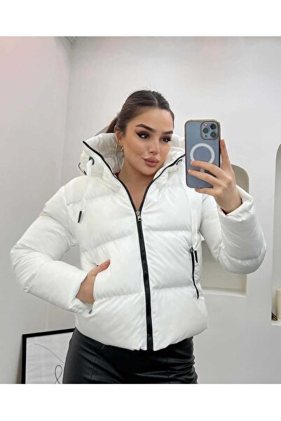 ARMATO Dayboglu White Color Padded Fabric Hooded Sports Coat