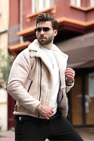 Fiyesmen kürklü suni deri erkek mont -1119-