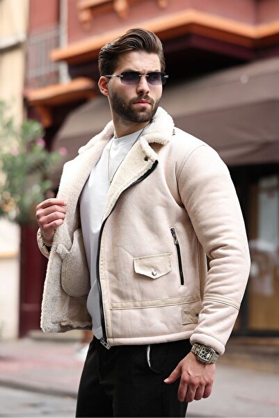 Fiyesmen kürklü suni deri erkek mont -1119-