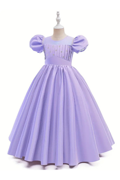 Tomac Φόρεμα για κορίτσια με στρογγυλή λαιμόκοψη με χάντρες