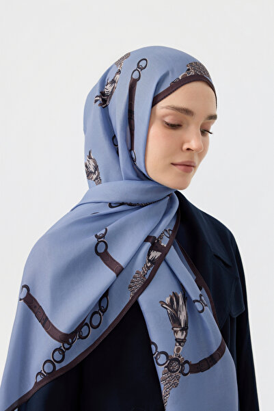 Qef Cotton Twill Shawl Linkage Pale Blue