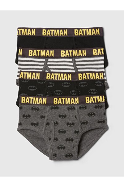 GAP Erkek Çocuk Çok Renkli DC Batman Organik Pamuk 4'lü Külot Seti