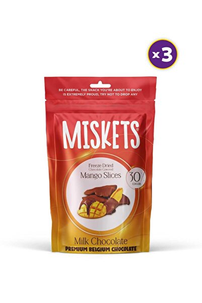 Miskets Sütlü Çikolata Kaplamalı Kurutulmuş Mango 80 gr x 3 Adet