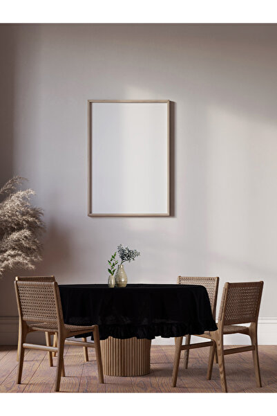 fersuay Black Buldan Fabric Flawed Table Cloth