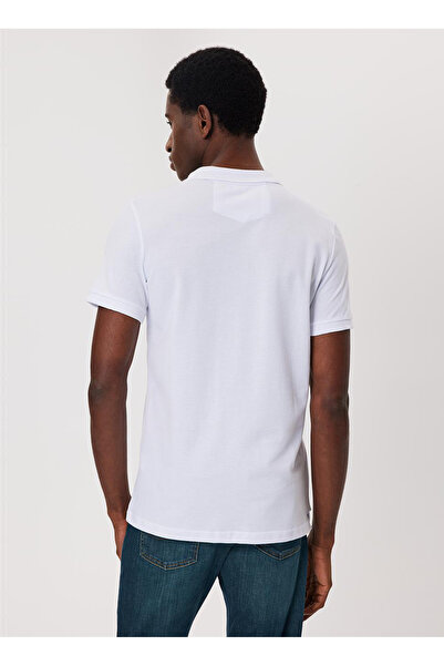 Lee Cooper Ανδρικό μπλουζάκι με λαιμόκοψη πόλο λευκό 232 LCM 242048 TWINS WHITE