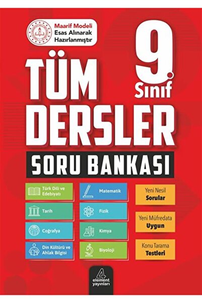 Element Yayınları 9. Sınıf Tüm Dersler Soru Bankası (Maarif Modeli Esas Alına...