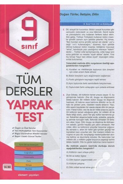 Genel Markalar 9. Sınıf Tüm Dersler Yaprak Test
