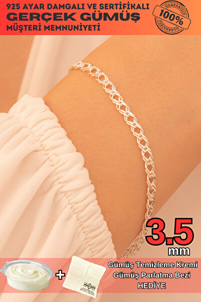 OSMANLI GÜMÜŞ Kadın Gümüş Bileklik - 3.5mm 925 Ayar Rambo Model Gümüş Bileklik