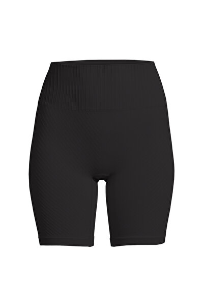 Casall 23140-901 Seamless Graphical Rib Bi Kadın Siyah Normal Kalıp Tayt