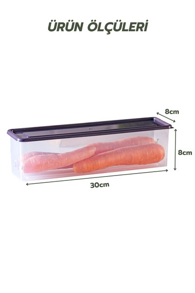 ray plastik 4 Narrow Long Storage Containers Colorful Lid 1.5 Lt.