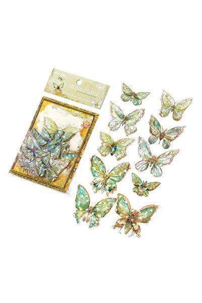 Choice S19492-2 5 أنماط 20 قطعة/حزمة INS فراشة PET حزمة ملصقات الكريستال الجل...